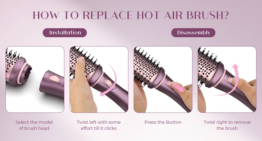 5-in-1 Ion Detachable One Step Hair Dryer Brush 5